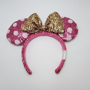 Disney Pink and Gold Sequin Minnie Mouse Ears